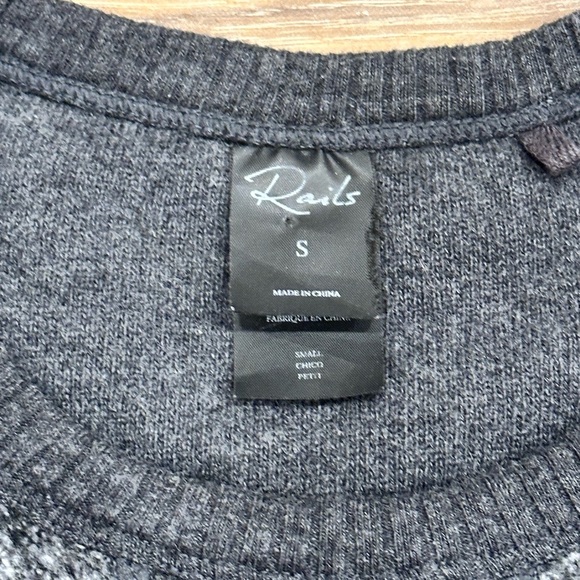 Rails Men’s Heston Melange Reversible Pullover Crewneck Sweater Grey Sz S - Picture 6 of 11